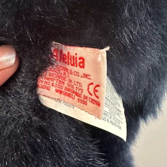 Hallmark Russ Alleluia Peace Blue Bear Vintage 15” Furry WITH TAGS with bow - Picture 5 of 7